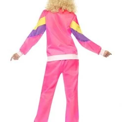 Smiffys Women's Pink 80's Work Out Shell Suit 80's - 90's Workout & Hiphop