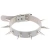 AnneCart Chokers Grey PU Leather Spiked Choker