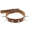 AnneCart Chokers Light Brown PU Leather Spiked Choker 1 AnneCart Chokers Light Brown PU Leather Spiked Choker