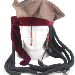 Trademart Caribbean Pirate Hat With Dreadlocks