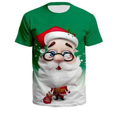 Annecart Green Santa Claus T-Shirt Men's 3 Annecart Green Santa Claus T-Shirt Men's