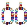 Jacky Wang Oval Rhinestone Earrings Jewellery