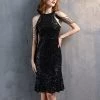 Global Lover Sequins Scoop Neck Party Dress Women's 1 Global Lover Sequins Scoop Neck Party Dress Women's