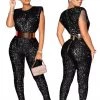 Global Lover Party Sequins Sleeveless Bodycon Jumpsuit 60's - 70's Disco & Hippie