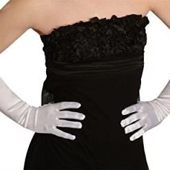 Jacky Wang 45cm White Satin Gloves