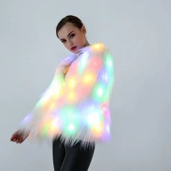 AnneCart Light-Up White Fluffy Jacket