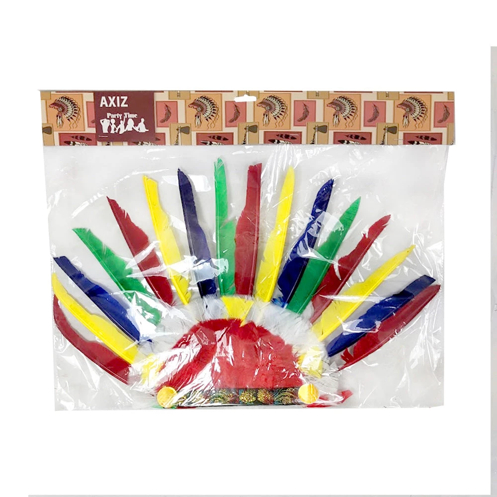 Trademart Multicoloured Feather Headdress Cowboy & Western 3 Trademart Multicoloured Feather Headdress Cowboy & Western