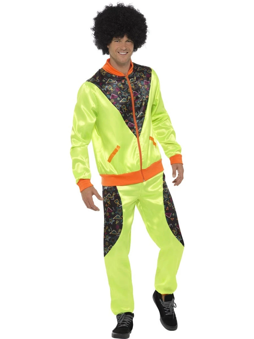 Smiffys 80's - 90's Workout & Hiphop Men's Retro 80's Neon Green Shell Suit 3 Smiffys 80's - 90's Workout & Hiphop Men's Retro 80's Neon Green Shell Suit