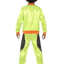 Smiffys 80's - 90's Workout & Hiphop Men's Retro 80's Neon Green Shell Suit