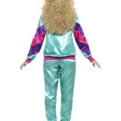 Smiffys 80's - 90's Workout & Hiphop Teal 80's Retro Shell Suit