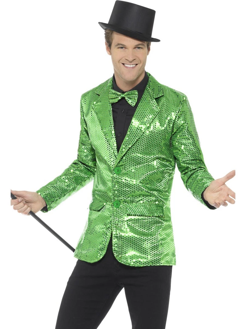Smiffys Men's Green Sequin Jacket 3 Smiffys Men's Green Sequin Jacket