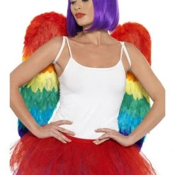 Carnival Pride Rainbow Feathered Wings