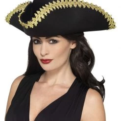 Smiffys Gold Trim Tricorn Hat