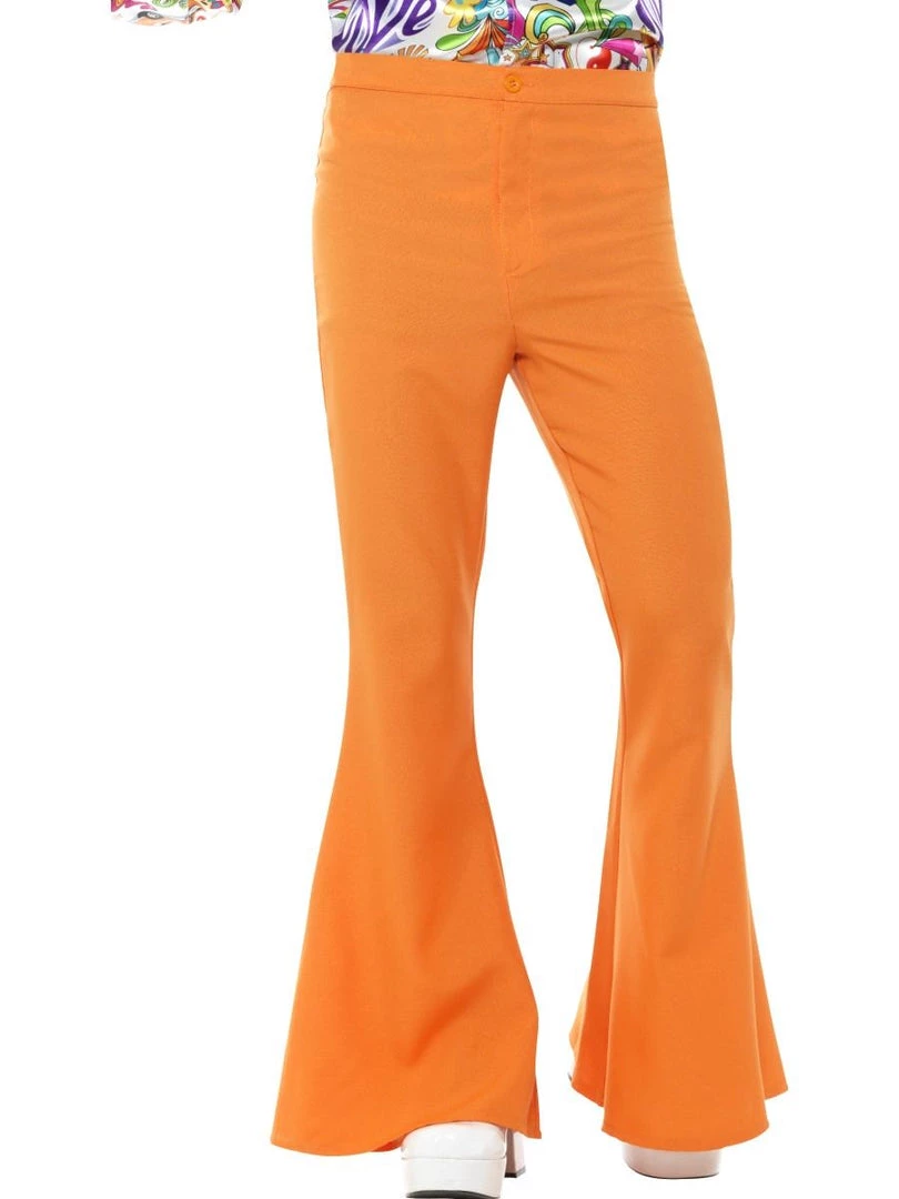 Smiffys Mens Orange Flared Disco Pants 3 Smiffys Mens Orange Flared Disco Pants
