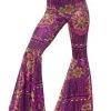 Smiffys 60's - 70's Disco & Hippie Ladies 60's / 70's Pink Flared Pants