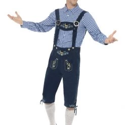 Hurly-Burly Oktoberfest Costumes And Accessories Navy Blue Men's Lederhosen