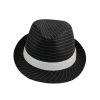 Trademart Black And White Pinstripe Trilby With White Band
