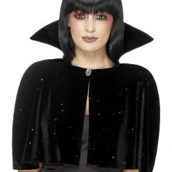 Smiffys Black Evil Queen Glitter Cape
