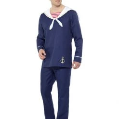 Smiffys Blue & White Men's Sailor Costume Adults