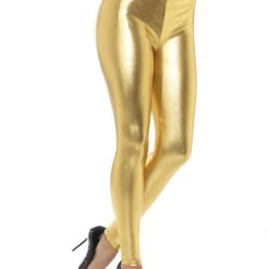 Smiffys 80s Gold Metallic Disco Leggings