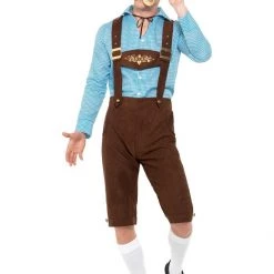 Smiffys Classic Long Blue And Brown Oktoberfest Costume