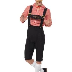 Hurly-Burly Long Red And Black Oktoberfest Costume