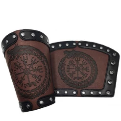 AnneCart Fairytale & Mystical Dark Brown Cuffs With Viking Runes B