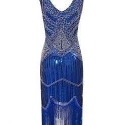 Hurly-Burly Blue Sequined 1920's Gatsby Dress 1920's Great Gatsby