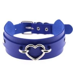 AnneCart Royal Blue And Silver Heart Choker Chokers