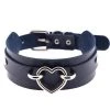 AnneCart Navy Blue And Silver Heart Choker Chokers