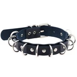 AnneCart Navy And Silver Ring Collar Chokers