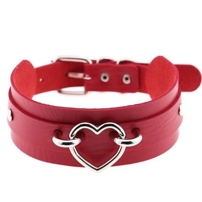 AnneCart Red And Silver Heart Choker Chokers 3 AnneCart Red And Silver Heart Choker Chokers