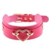 AnneCart Chokers Hot Pink And Gold Heart Choker