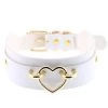 AnneCart Chokers White And Gold Heart Choker