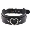 AnneCart Black And Silver Heart Choker Chokers
