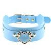 AnneCart Light Blue And Gold Heart Choker