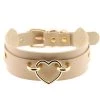 AnneCart Chokers Cream And Gold Heart Choker