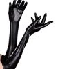 Malltop Long Black Wet Look Gloves