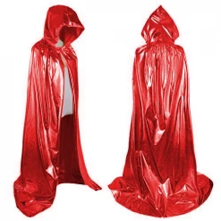 AnneCart Red Metallic Hooded Cape