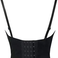Global Lover Women's Black Beaded Bustier Crop Top