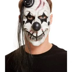 Smiffys Black And White Clown Latex Mask Adults
