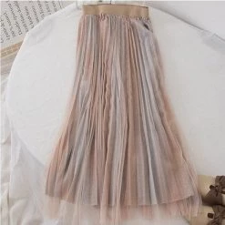 DHGate Women's Mauve Pink And Gold Midi Glitter Tulle Skirt