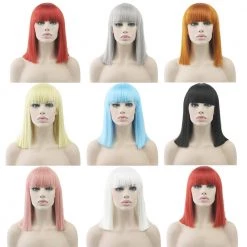 Jacky Wang Straight Cut Deluxe Bob Wig Costume Accessories