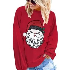 Hurly-Burly Santa Face Long Sleeved Christmas Shirt