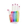 Trademart Short Pastel Rainbow Fishnet Gloves