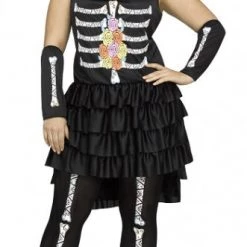 Hurly-Burly Halloween Plus Size Day Of The Dead Ladies Costume