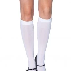 Leg Avenue White Knee High Stockings Hosiery