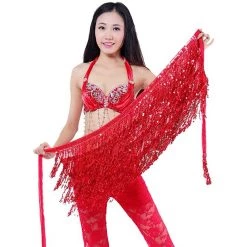 Best Dance Festival Wear Red Sequin Wrap Around Skirt