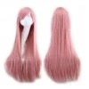 DHGate Soft Rose Pink Long Straight Cosplay Wig Costume Accessories