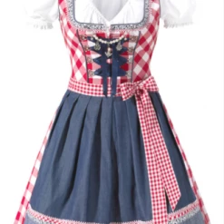 Malltop Deluxe Red Checked Dirndl With Apron